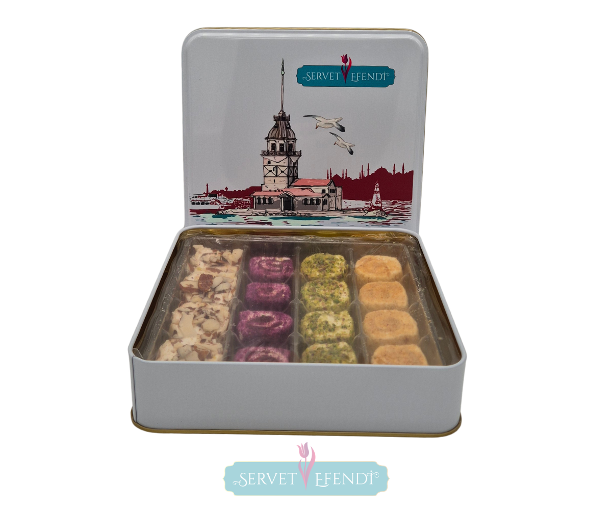 KUTU-P150 (3) Karışık Premium Metal Sarma Lokum Kutusu - Görsel 1